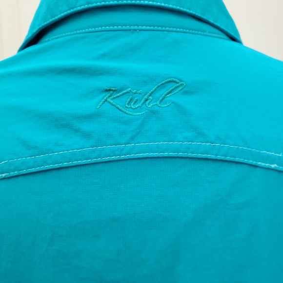 Kuhl Wunderer Button Down Shirt Turquoise Longsleeve Vented Hiking Outdoor Sz S - Picture 11 of 17